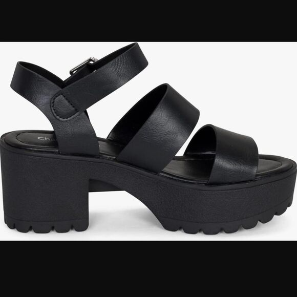 BRAND NEW SODA OPEN-TOE DOUBLE BAND ANKLE BUCKLE BLOCK HEEL PLATFORM SANDAL - Picture 9 of 15